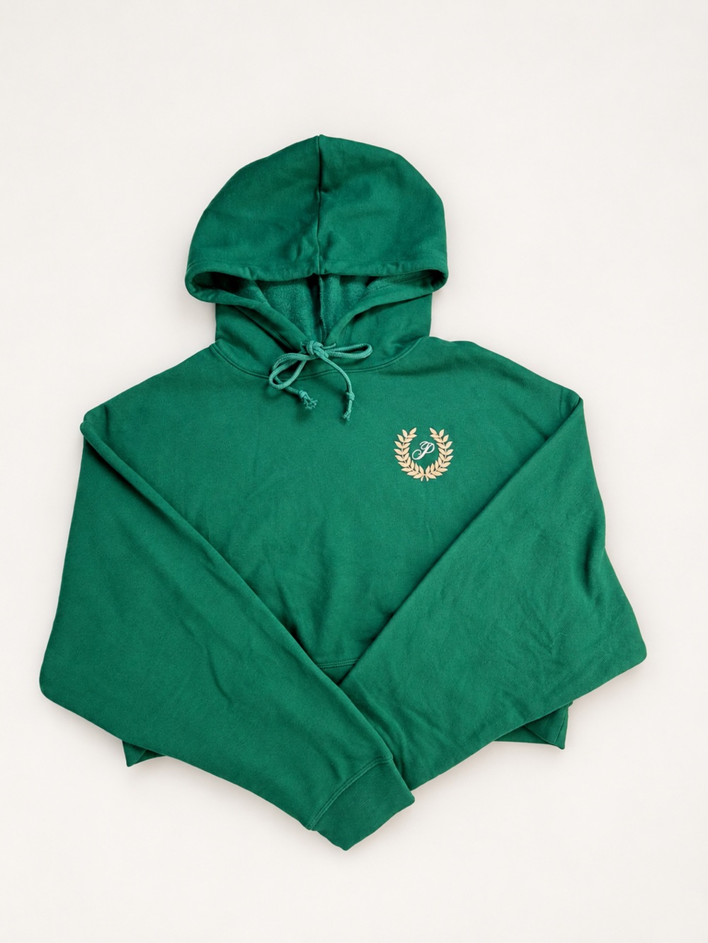Women’s Green Hooded Sweatshirt with pink